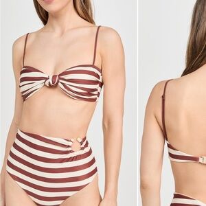 Healing Tools Knotted Bandeau Bikini Top and high waist bottom